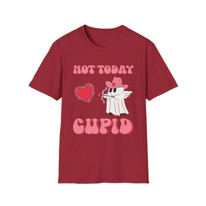 Funny Valentine's Day Ghost Tee - "Not Today Cupid" Unisex Softstyle T-Shirt