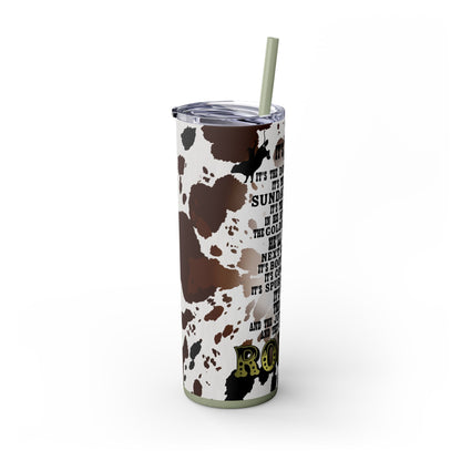 Rodeo Cow Print Skinny Tumbler with Straw, 20oz