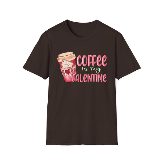 Coffee is My Valentine Unisex Softstyle T-Shirt - Perfect for Valentine's Day Lovers