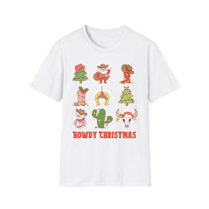 Howdy Christmas Unisex Softstyle T-Shirt - Fun & Festive Holiday Wear