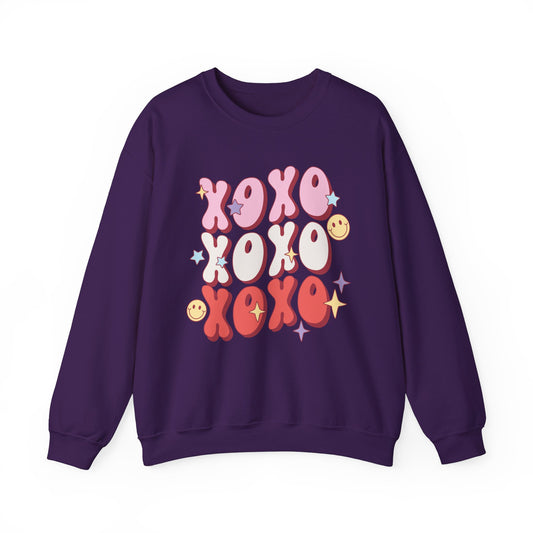 XOXO Smiley Crewneck Sweatshirt - Cozy Unisex Style for Valentine's Day & Everyday Wear