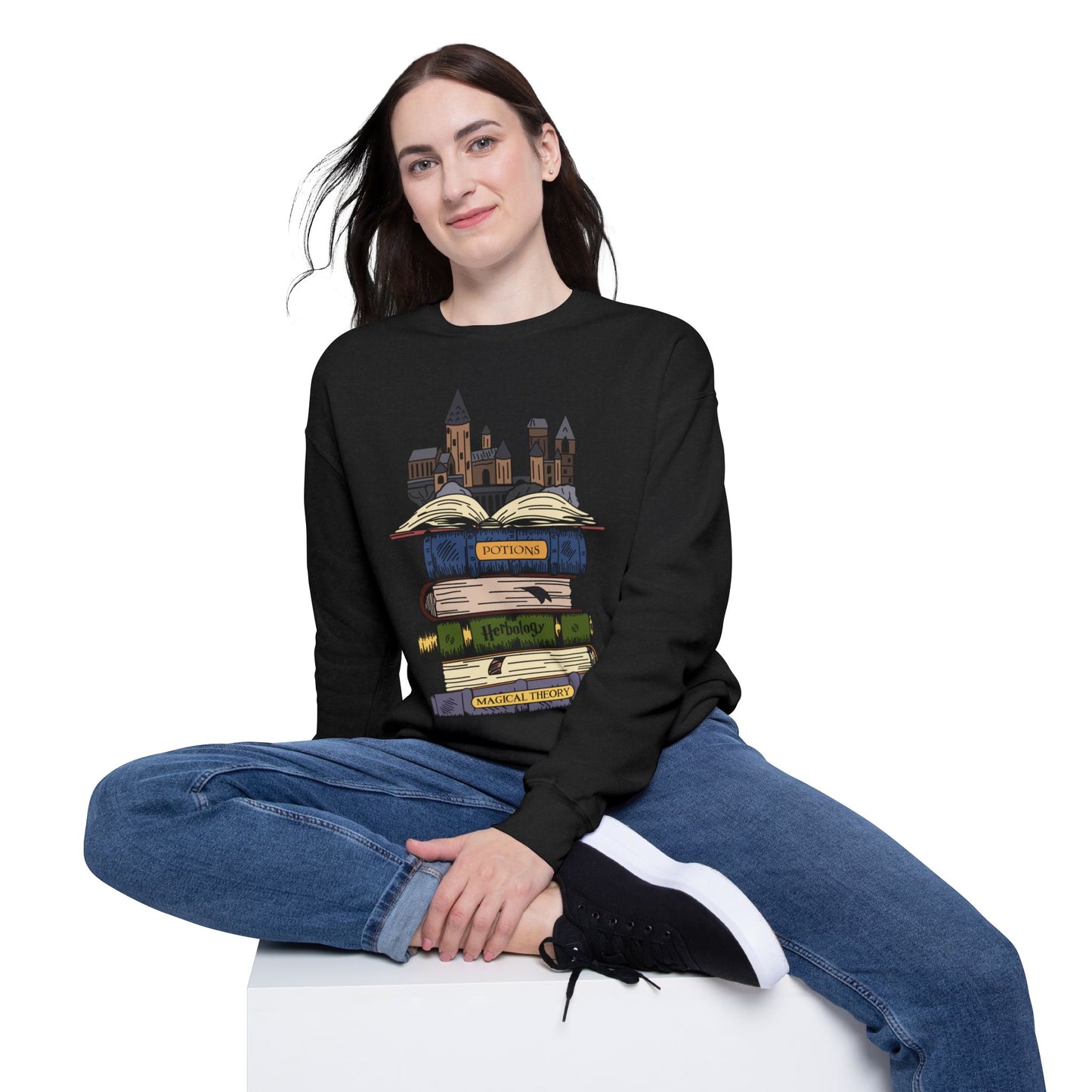 HP Books and Hogwarts Drop Shoulder Sweatshirt