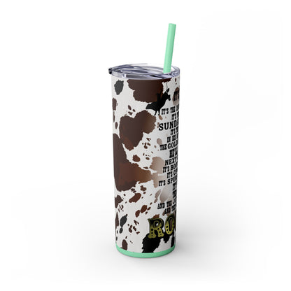 Rodeo Cow Print Skinny Tumbler with Straw, 20oz