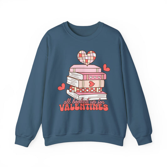 Valentine's Day Book Lover Sweatshirt | All Booked Up for Valentines