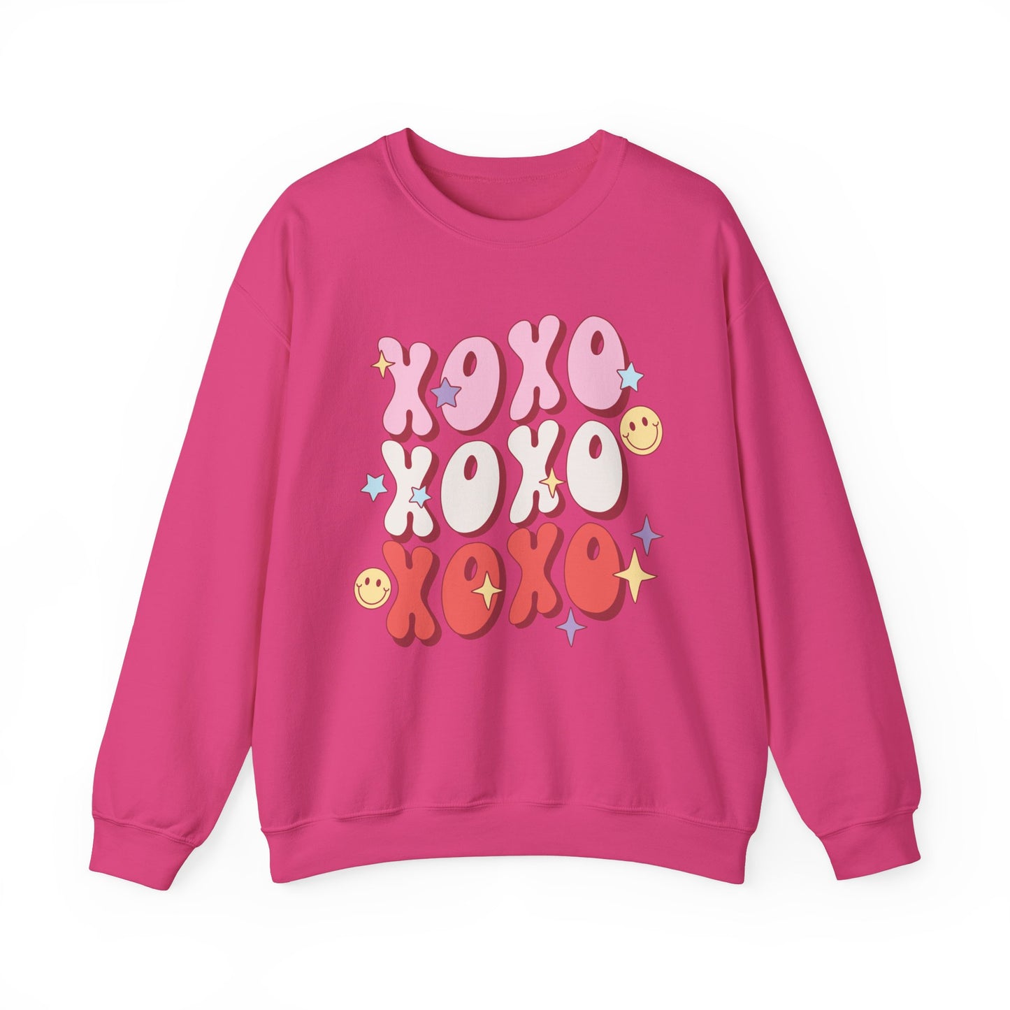 XOXO Smiley Crewneck Sweatshirt - Cozy Unisex Style for Valentine's Day & Everyday Wear