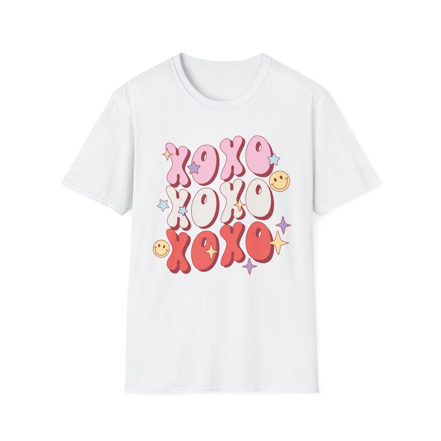 Retro XOXO Unisex Softstyle T-Shirt - Casual Love Vibes