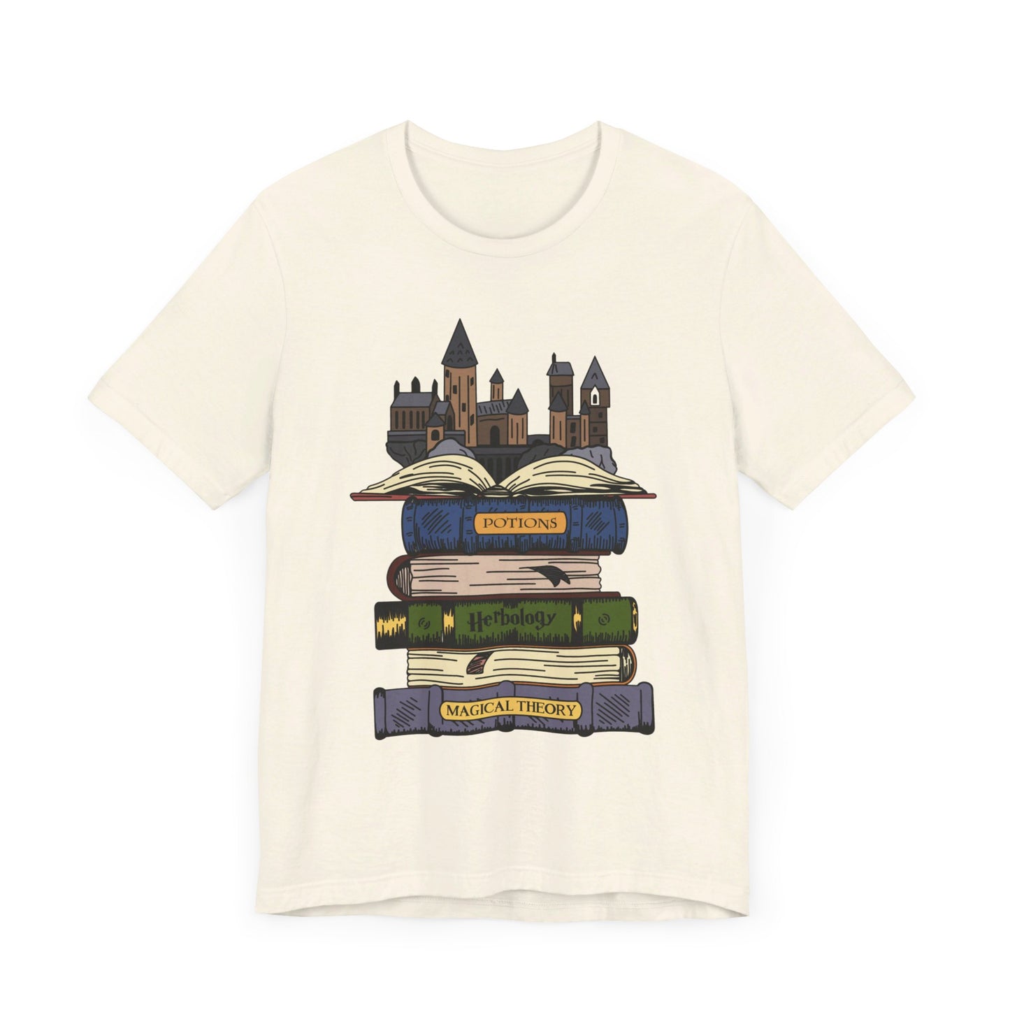 Harry Potter Books and Hogwarts Short Sleeve Tee