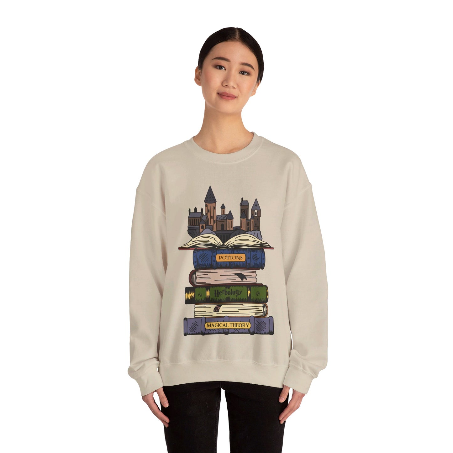 Harry Potter Books and Hogwarts Crewneck Sweatshirt