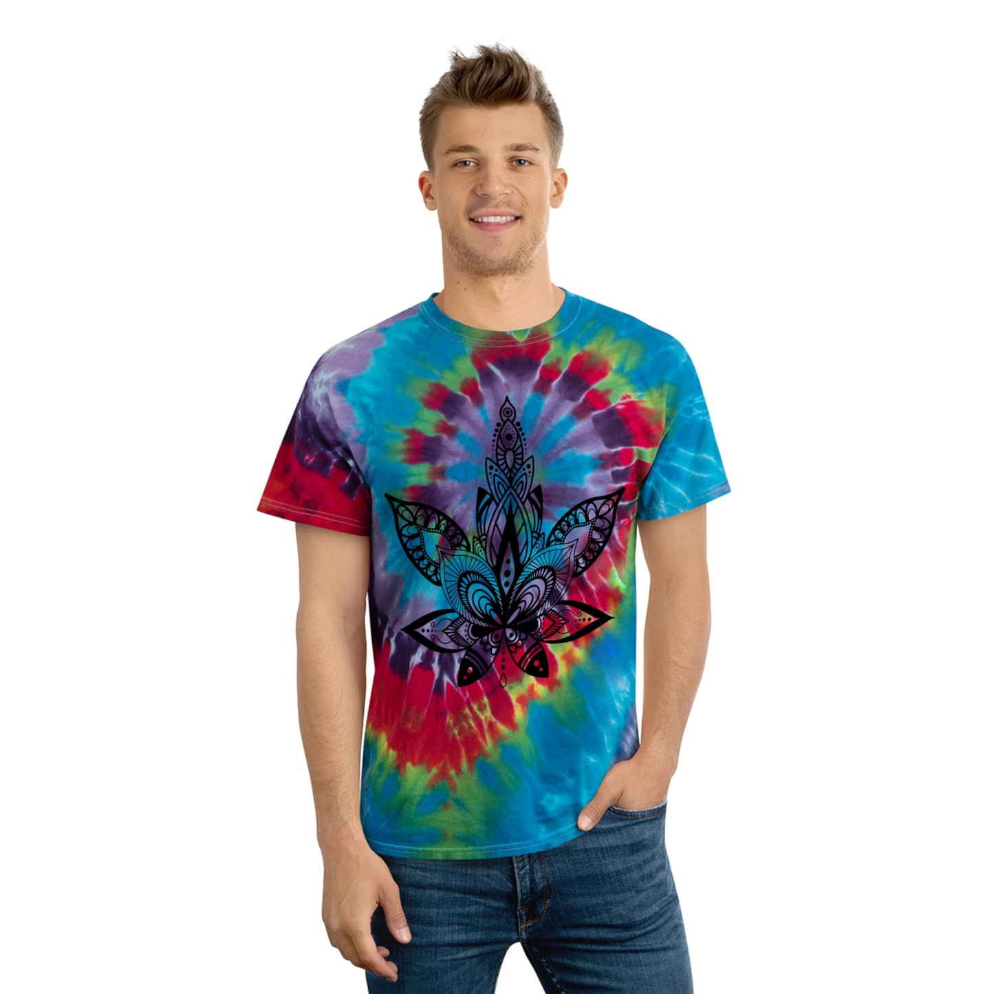 Mandala Marijuana Tie-Dye Short Sleeve Tee