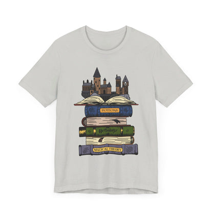 Harry Potter Books and Hogwarts Short Sleeve Tee