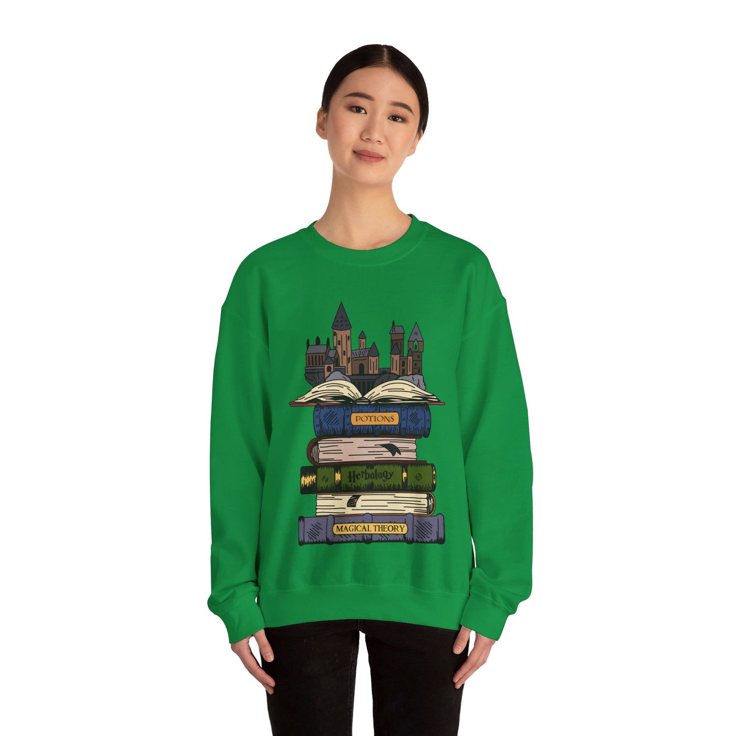 Harry Potter Books and Hogwarts Crewneck Sweatshirt