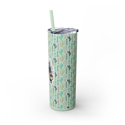 Lungs Give Out Skinny Tumbler with Straw, 20oz