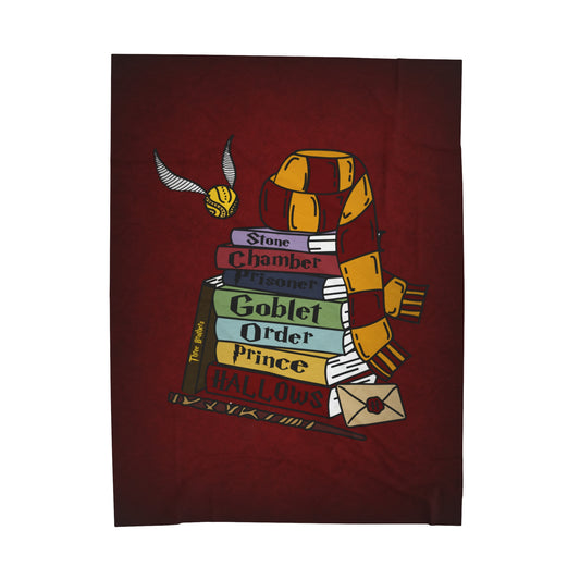 HP Books Gryffindor Velveteen Plush Blanket