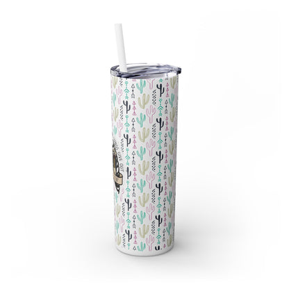 Lungs Give Out Skinny Tumbler with Straw, 20oz