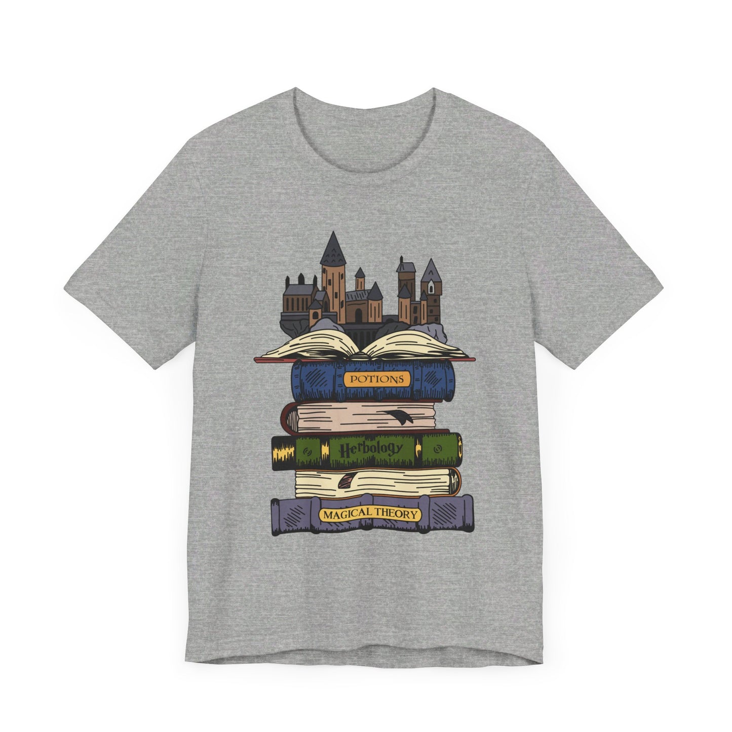 Harry Potter Books and Hogwarts Short Sleeve Tee