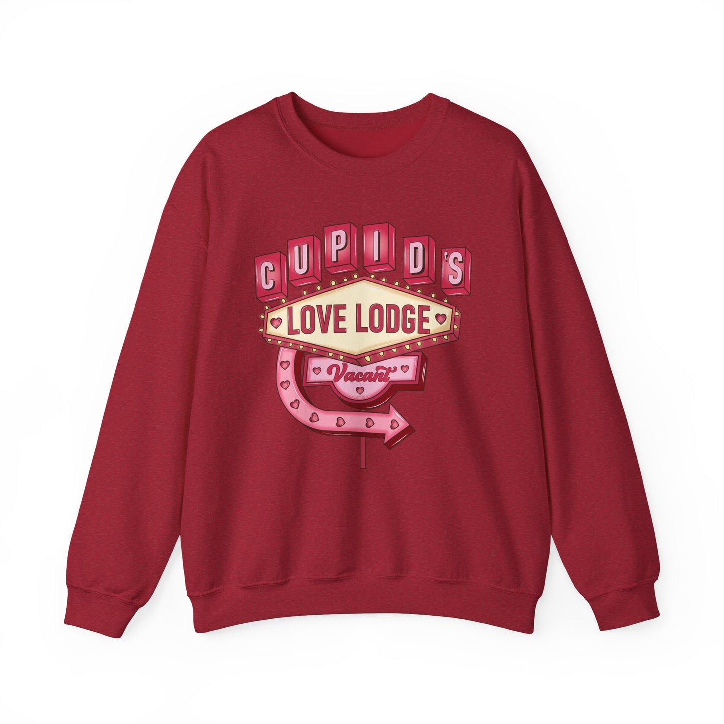 Cupid's Love Lodge Unisex Crewneck Sweatshirt - Cozy Valentine's Day Gift