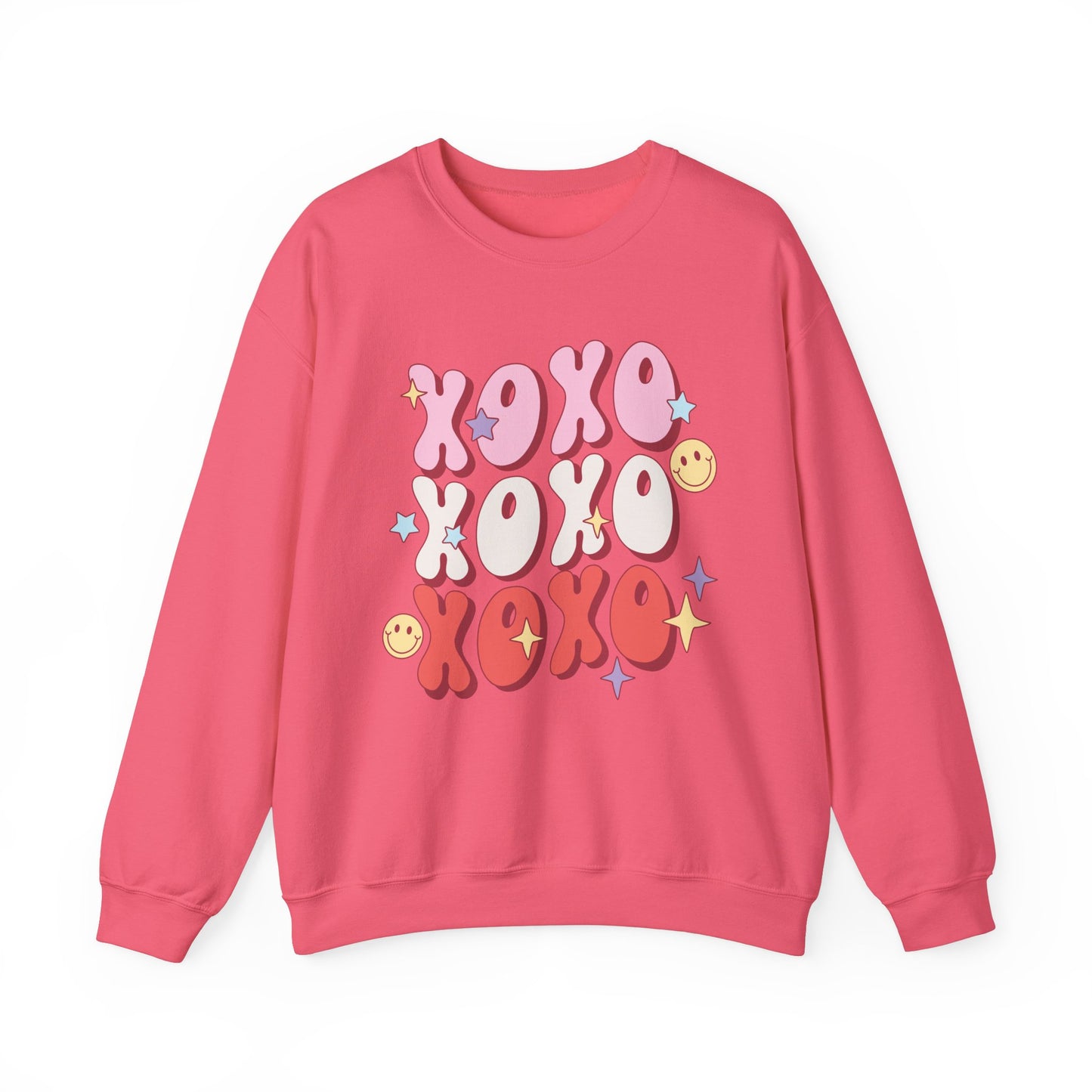 XOXO Smiley Crewneck Sweatshirt - Cozy Unisex Style for Valentine's Day & Everyday Wear