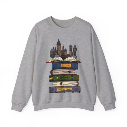 Harry Potter Books and Hogwarts Crewneck Sweatshirt