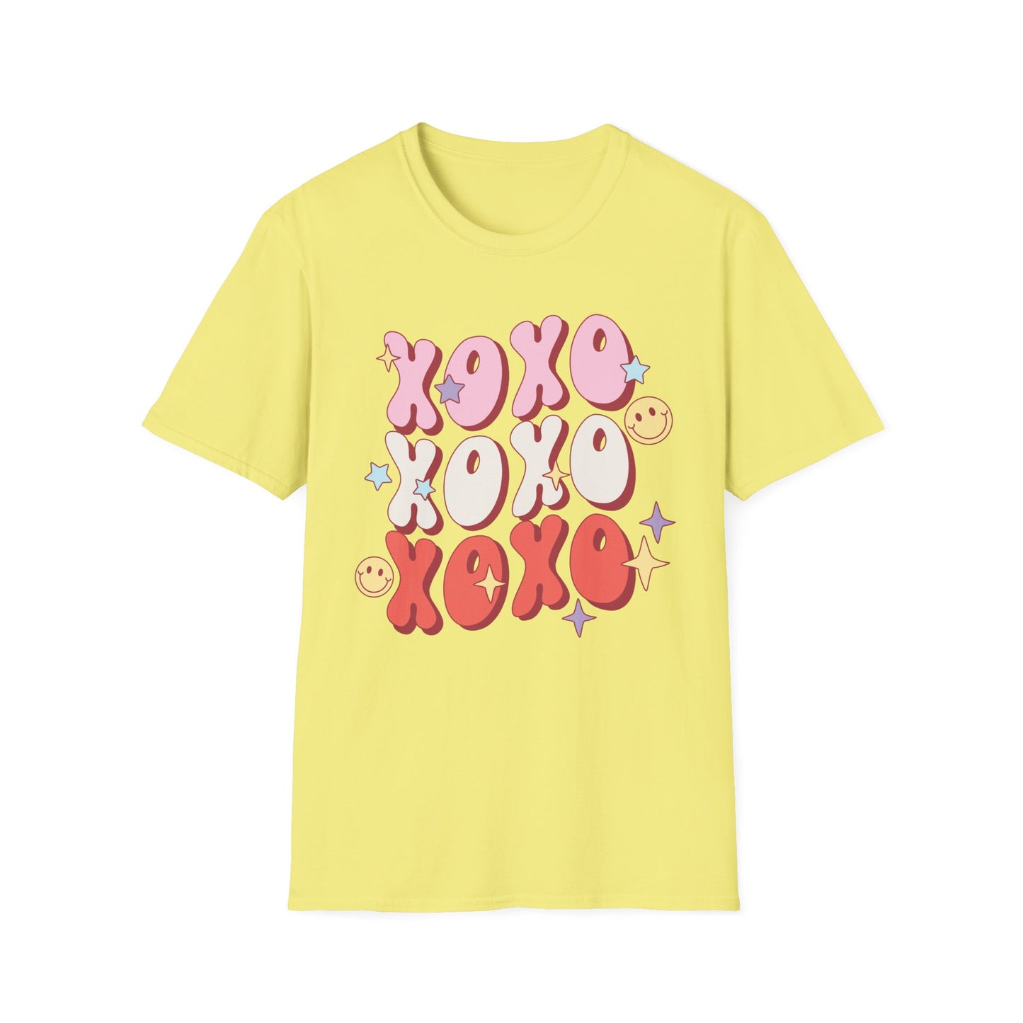 Retro XOXO Unisex Softstyle T-Shirt - Casual Love Vibes