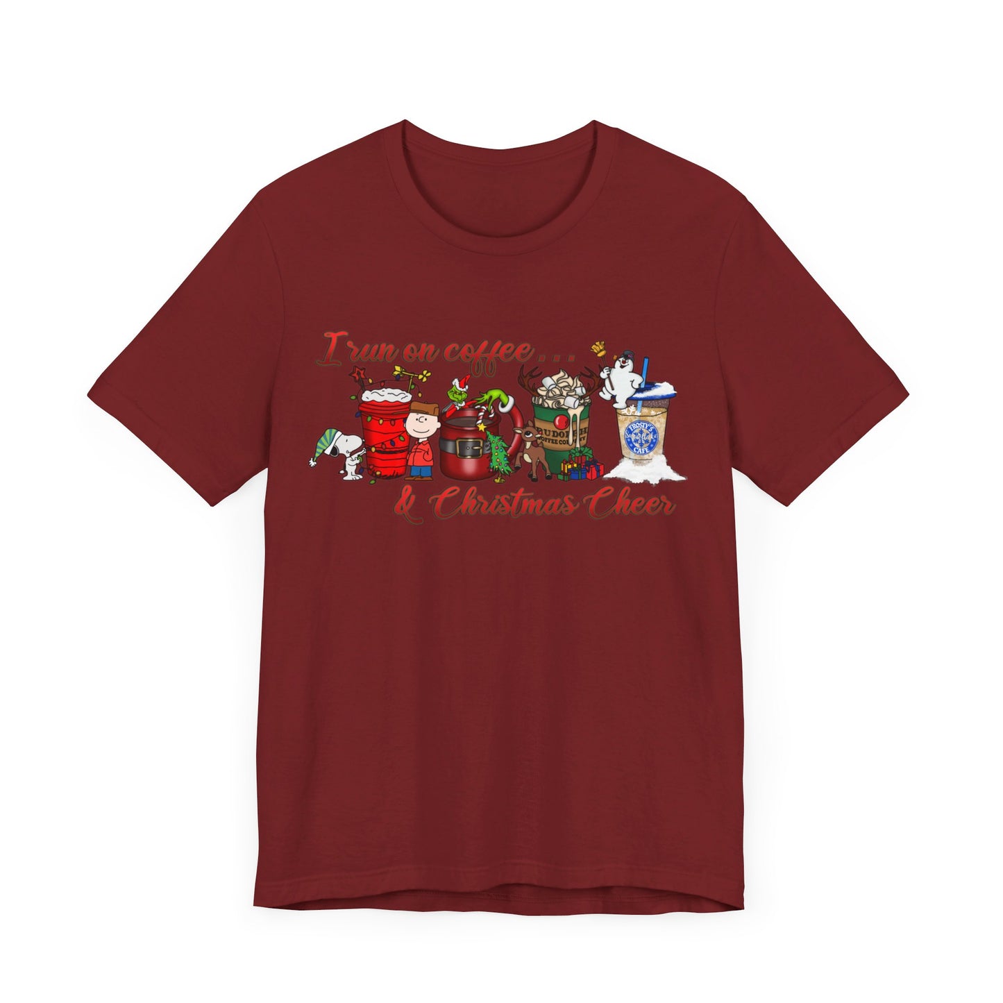 Coffee & Christmas Cheer Classic Movie Cartoons Short Sleeve Tee