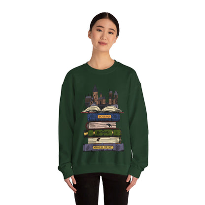 Harry Potter Books and Hogwarts Crewneck Sweatshirt