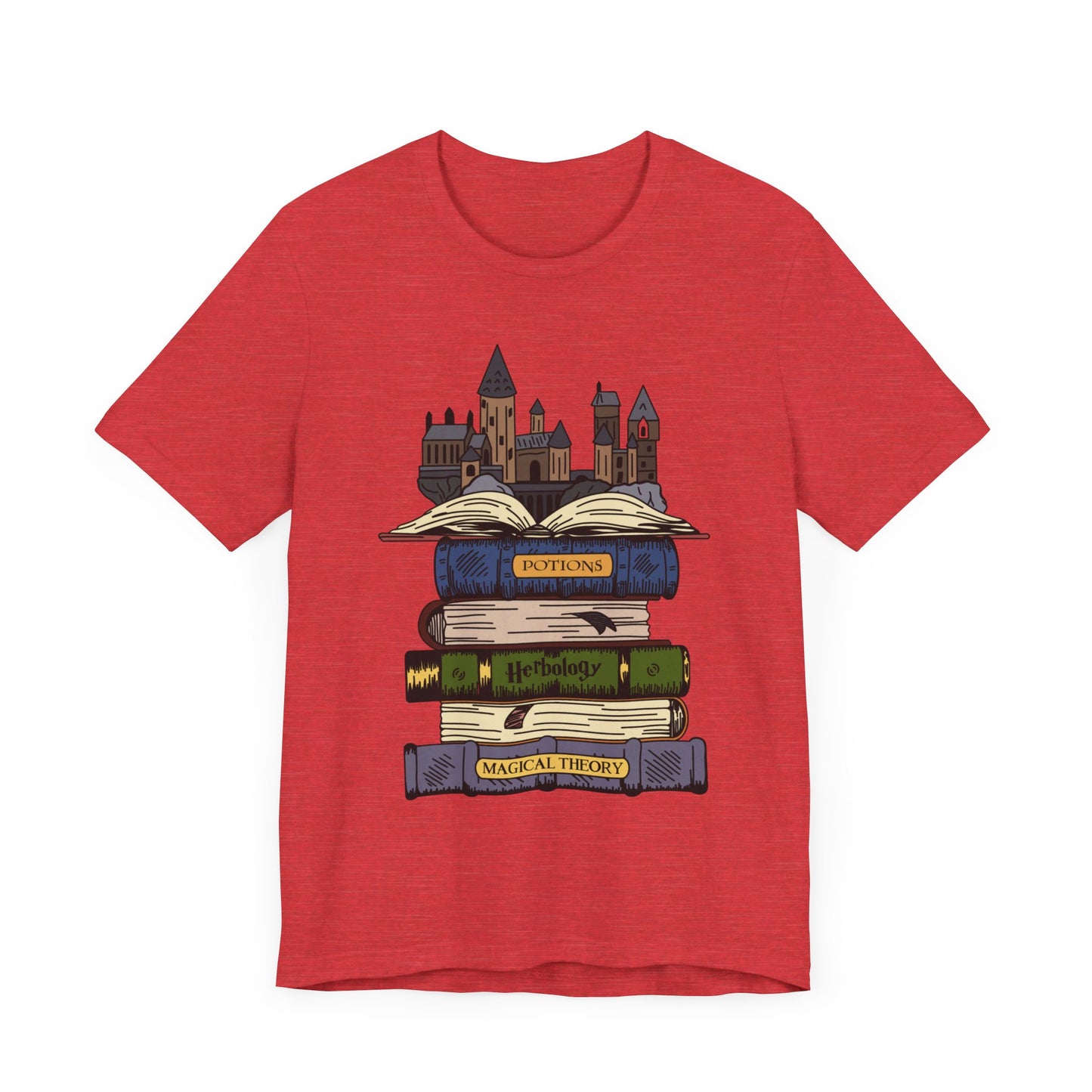 Harry Potter Books and Hogwarts Short Sleeve Tee