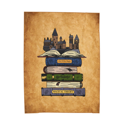 Harry Potter Books Hogwarts Velveteen Plush Blanket