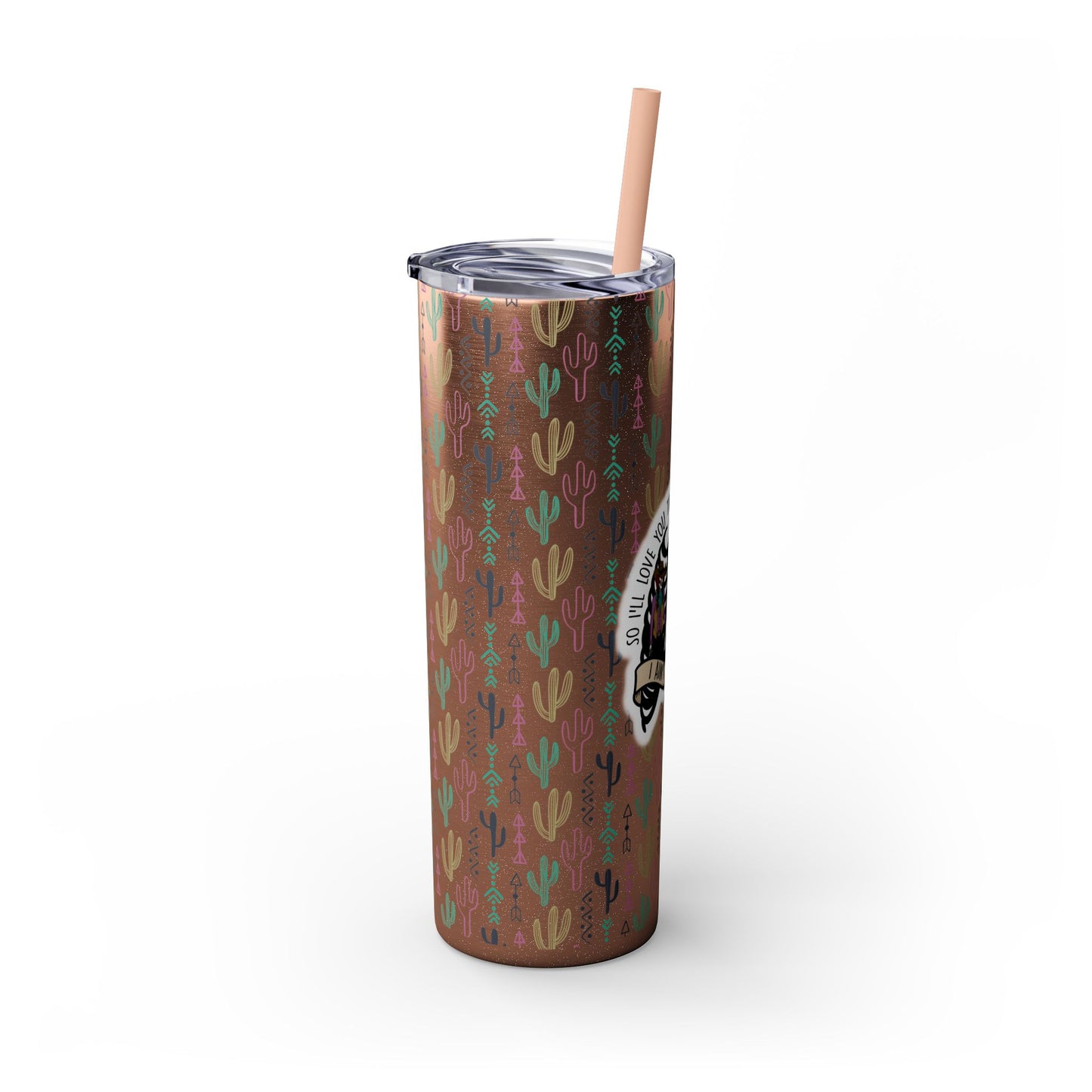 Lungs Give Out Skinny Tumbler with Straw, 20oz