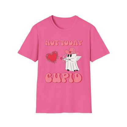 Funny Valentine's Day Ghost Tee - "Not Today Cupid" Unisex Softstyle T-Shirt